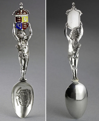 Canadian Antique Silver Indian Spoon - Brandon College, Manitoba